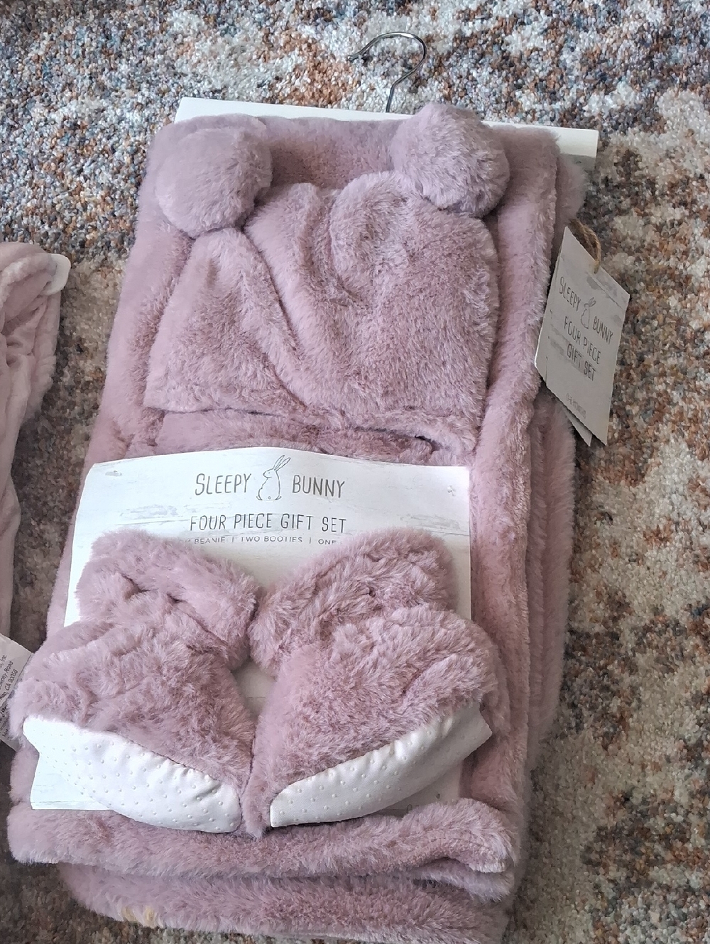 Sleepy Bunny Plush Four-Piece Gift Set - Dusty Mauve/Super Cute🥰🥰🥰
